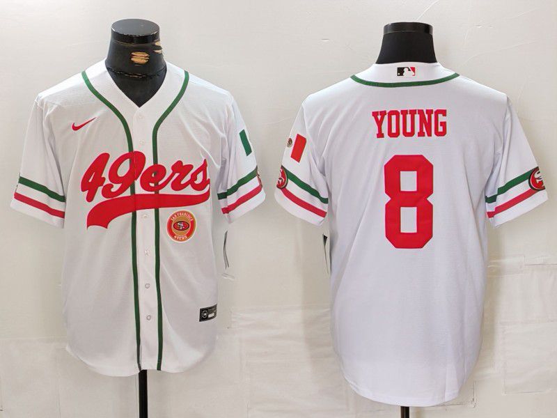 Men San Francisco 49ers #8 Young White Joint Name 2024 Nike Limited NFL Jersey style 3
